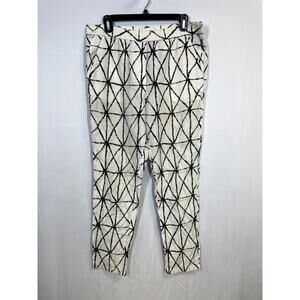 ALC Jones Geometric Print Drawstring Pants Cotton Silk Tapered Leg Size 2